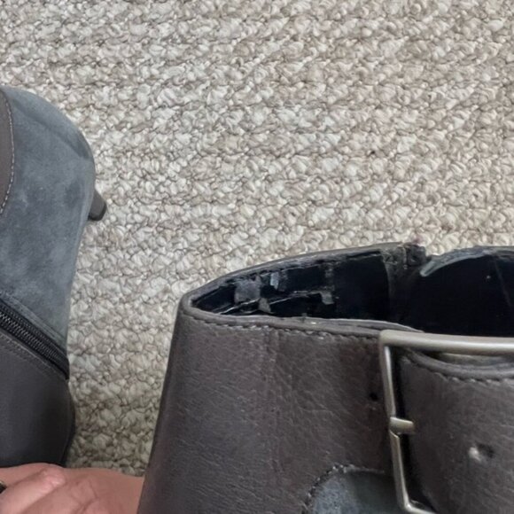 Naturalizer Maureen Gray Leather Suede Zip Ankle Boots Women’s Size 6.5 - Picture 10 of 11